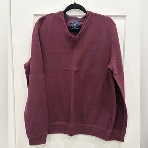 American Eagle Outfitters Maroon V-Neck Sweater